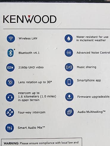 KENWOOD KCA‑HX7C – motosiklet üçün Bluetooth kamera və kommunikasiya — 2