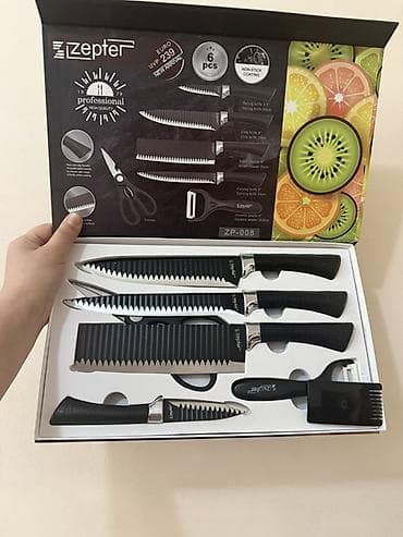 Qab-qacaq və mətbəx ləvazimatları: Zepter ZP-008 – 6 hissəli mətbəx bıçaq dəsti Xüsusiyyətlər: - — 4