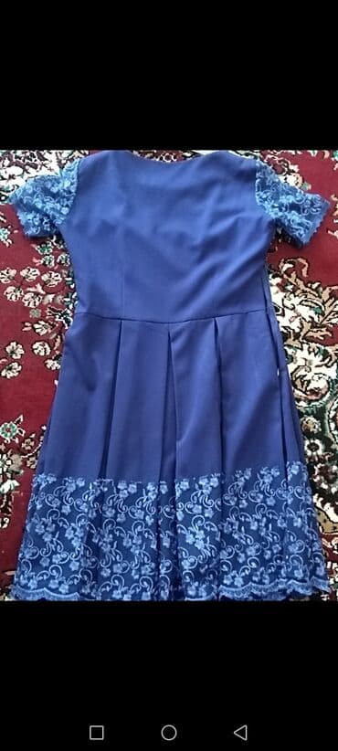 красивые платья на прокат в баку: Mavi rəngli zərif qadın paltarı - Model: Dizdən aşağı uzunluqda — 3