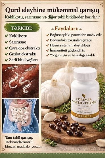Məhsul: Forever Garlic-Thyme (100 softgel kapsul) Təsviri: - Qurd — 1