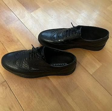 Klassik kişi ayaqqabısı – qara rəng, broq (wingtip) üslubu - — 3
