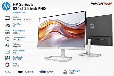 deri çanta: HP Series 5 524sf 24-inch FHD (P/N: 94F44AA) monitor - Ekran: 23.8" — 1
