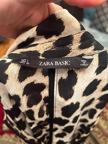 Şəxsi əşyalar: ZARA BASIC qadın köynəyi - Model: leopard naxışlı, klassik yaxalıqlı — 2
