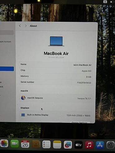 4 g modem: Apple MacBook Air M3 Məlumatları şəkildə yükləmişəm. Ekranda qoruyucu — 4