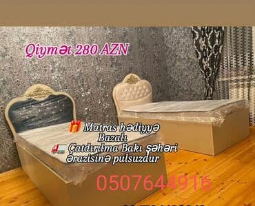 tek termo: Yeni, Təknəfərlik çarpayı, Bazalı, Matras ilə, Siyirməsiz, Azərbaycan — 4