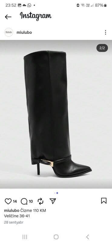 qiz ucun botlar: Ölçü: 35, rəng - Qara, Yeni — 2