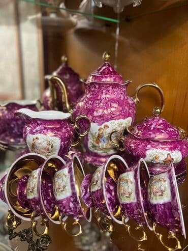 qedim: Çay dəsti, rəng - Çəhrayı — 1