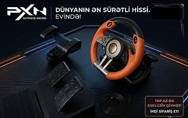 PXN Ultimate Racing sükan və pedallar dəsti ✅ Tam komplekt: Sükan və