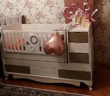 Oğlan və qız üçün, İşlənmiş, Dördbucaq, Beşik, Dəst ilə, Matras ilə, Yellənmə mexanizmsiz — 1