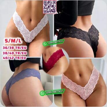 женские трусики из бамбукового волокна: Güpürlu İç Geyim 🔸 Təzə Original ✔️ Keyfiyyətli Material bağlı — 1