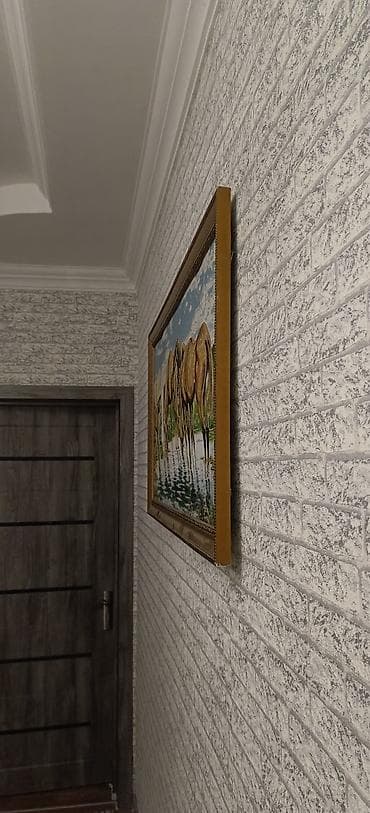 dollar sekilleri: Divar üçün tablo – “Göllükdə atlar” kompozisiyası - Texnika — 4