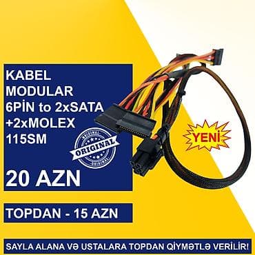 notebook satiram: Kabellər "6PİN MALE to 8PİN MALE/MOLEX/SATA Original” SAYLA ALANA VƏ — 3