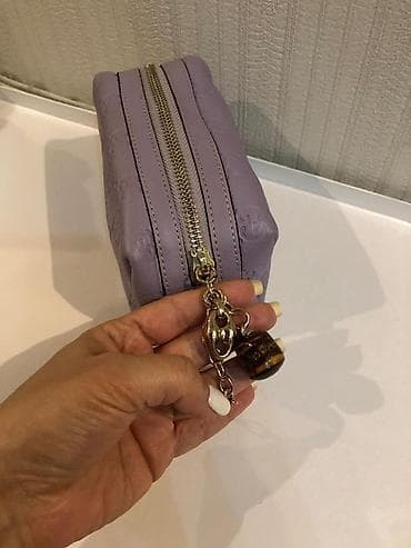 kosmetik canta: Gucci büzməli loqolu kosmetik çanta - Rəng: bənövşəyi/lilac - — 7