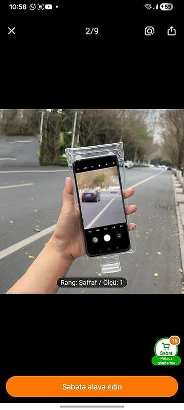 Şəffaf suya davamlı telefon kisəsi - Material: yüksək keyfiyyətli