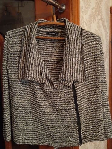 jaket toxumaq: OCEANE Paris qadın jaketi - Rəng və naxış: qara‑ağ karmallı/striqlı — 1