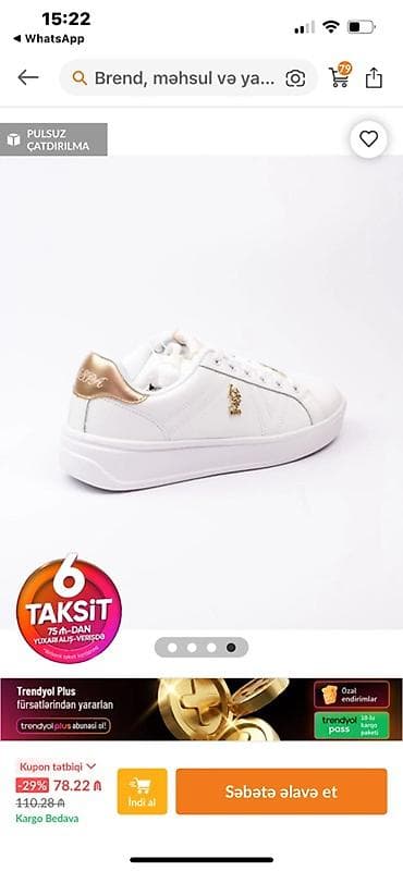 polo krasovka: Us Polo Assn, Ölçü: 38, rəng - Ağ, Yeni — 2