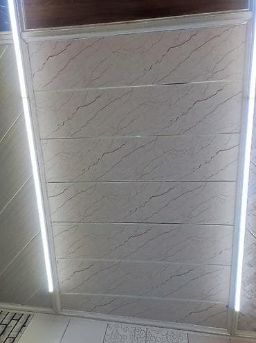 mermer panel: Mərmər naxışlı PVC tavan panelləri - Material: PVC - Dizayn: açıq bej — 1