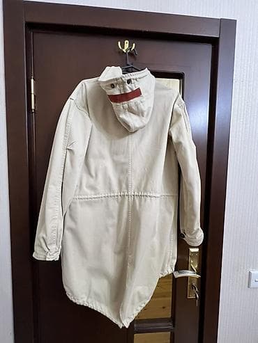 black squad jakna: Bej rəngli kapüşonlu parka-kurtka - Material: qalın pambıq/parça — 4