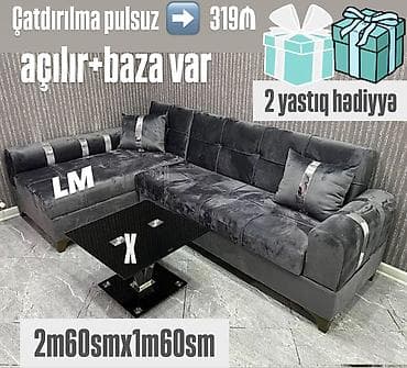 Künc divan, Qonaq otağı üçün, Bazalı, Açılan
