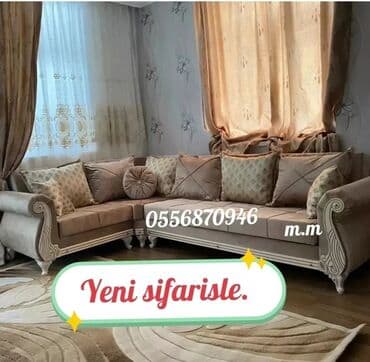 софа кровать: Künc divan, Qonaq otağı üçün, Parça, Bazalı, Açılan, Kitab — 10