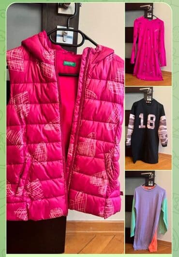 детские вещи мебель: 3 elbise 1 benetton kurtka. 12-15 yasha uygundur. toplu satılır — 1