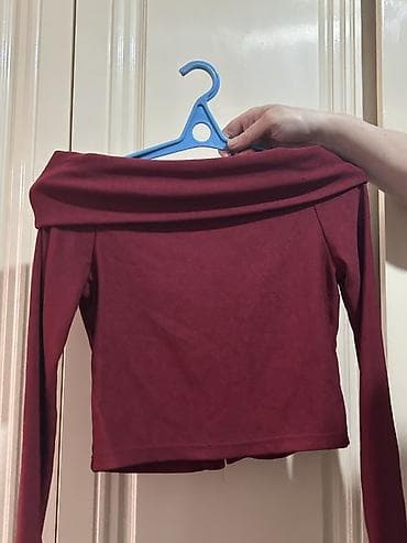 mayka modelleri: Bordo rəngli qadın bluzası yenidir 2 defe geyinilib M razmer - Model — 3