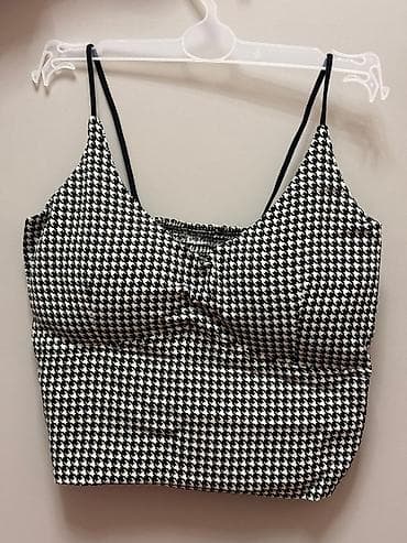 Qadınlar üçün hündür belli qısa top - Model: nazik sapla (spagetti