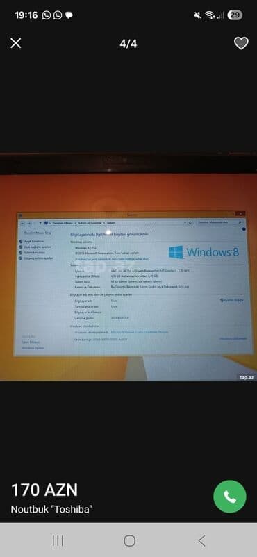 Информатика: Toshiba noutbuk + adapter və çanta - Marka/model: Toshiba (üst — 7