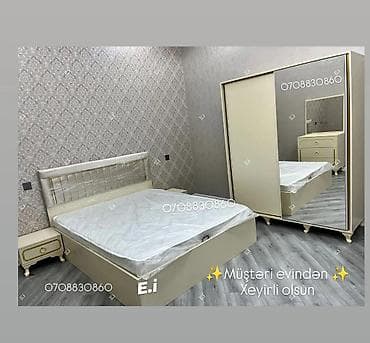 Yataq otağı mebel dəsti Tərkibi: - İki nəfərlik çarpayı (yumşaq — 1