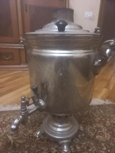 samovar: Samovar 7litr – Tula istehsalı, klassik kömür/odunla işləyən model - — 1