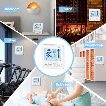 hava soyuducusu: Əsl Dəqiq Termometr, Hiqrometr (rütubət ölçən), Saat, Kalendar. Arxa — 6