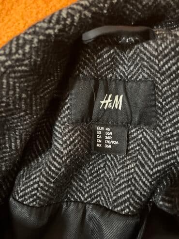 drap paltolar erkaklar uchun: Palto, H&M, S, rəng - Boz — 6