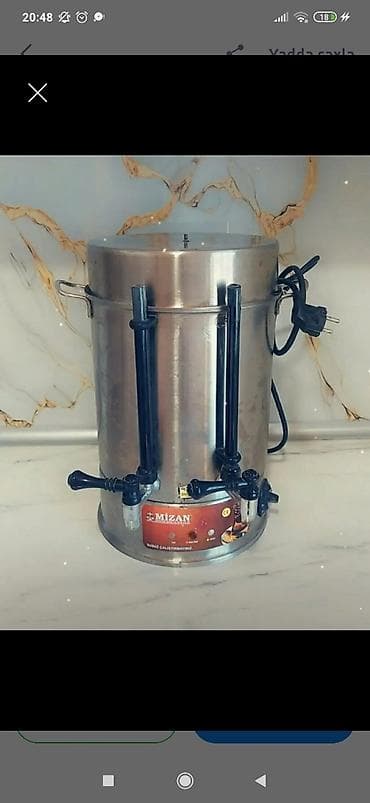 samavarlar: Mizan elektrikli samovar/çayçı - Paslanmayan poladdan silindrik gövdə — 1