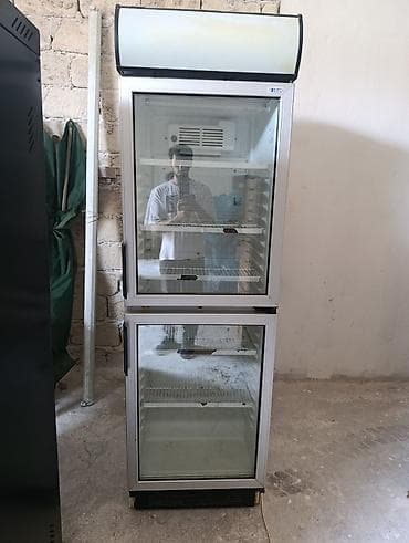soyuduc: İkiqat vitrinli kommersiya soyuducusu - Şüşə qapılı, üst və alt — 1