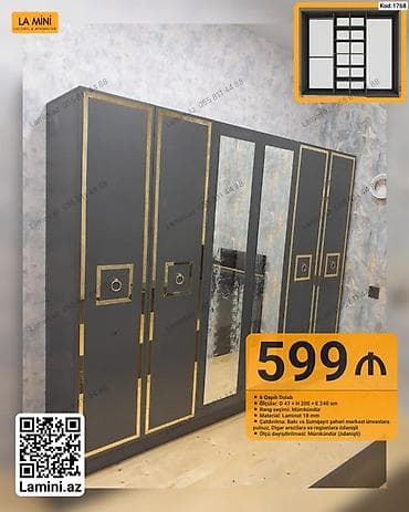 6 qapılı qarderob - Ölçülər: D 47 × H 200 × E 240 sm - Rəng seçimi — 1