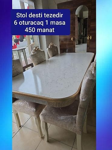 saat gence: Qonaq otağı üçün, Açılmayan, Oval masa, 6 stul — 1