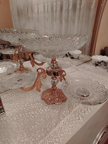 meyvə qablari: Klassik üslubda bəzəkli meyvə‑şirniyyat dəsti - Material: kəsim — 3