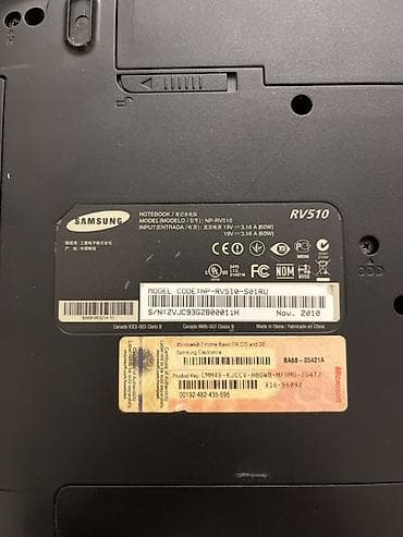 samsung a6 ekran: Samsung RV510 noutbuk Model: NP-RV510 (etiketdə RV510) Ekran: 15.6" — 4