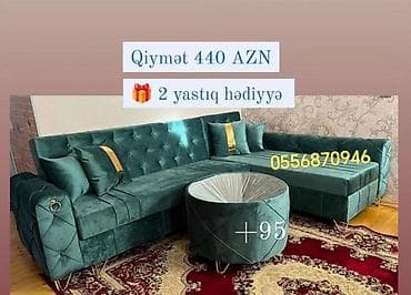 mebel: Künc divan, Qonaq otağı üçün, Parça, Bazasız, Açılmayan, Kitab — 5