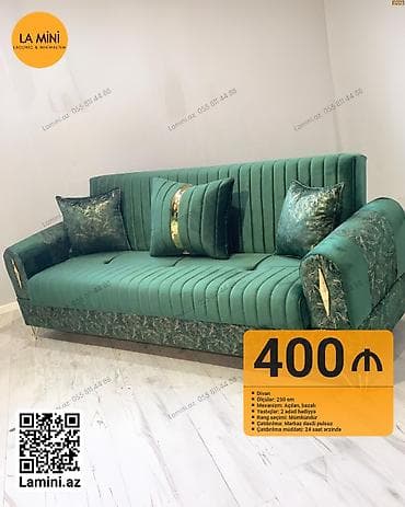 Divan, Açılan, Bazalı, Vеlur parça, Şəhərdaxili pulsuz çatdırılma — 1