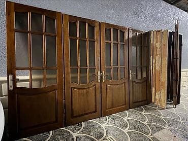 Потолок: Taxta interyer qapıları dəsti - Material: tam ağac (qoz/meşə — 1