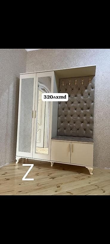 perla dehliz mebeli: Yeni, 2 qapılı, Güzgülü, Bej, Açılan, Düz dolab — 1