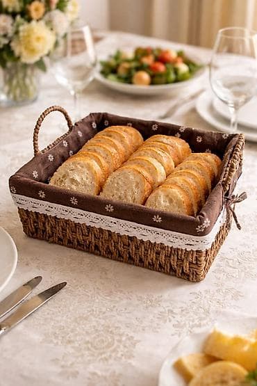 Çörək üçün həsir sunumluq. Ən böyük ölçüdür. İçi parçadır. Rəngi