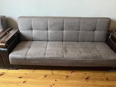 2 divan: İşlənmiş, Divan, 2 kreslo, Bazalı, Açılan — 2