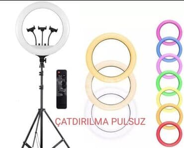 pultlar: 18" (45 sm) RGB LED Ring Light dəsti Xüsusiyyətlər: - Çap: 45 sm / — 1