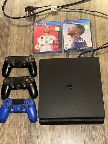 elektirik pilte: PlayStation 4 Slim konsol dəsti Paket tərkibi: - PS4 Slim (qara) - 3 — 1