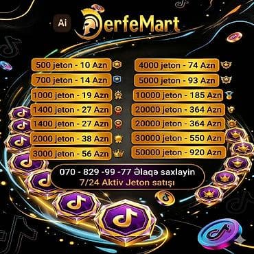 14 disklər: TikTok üçün orijinal və sürətli jeton paketi satışı Mövcud paketlər — 1