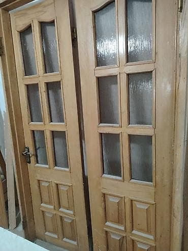 Fistig agacinnan şüşəli otaq qapıları dəsti Həryeri əl ilə xüsusi