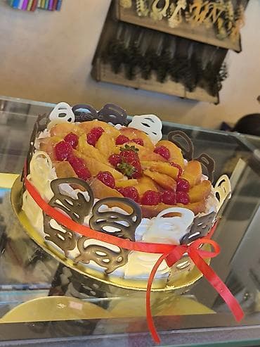 meyvə qurusu: Meyvəli bəzəkli tortlar - Kremdən hörgü effektli “səbət” dizaynı — 2