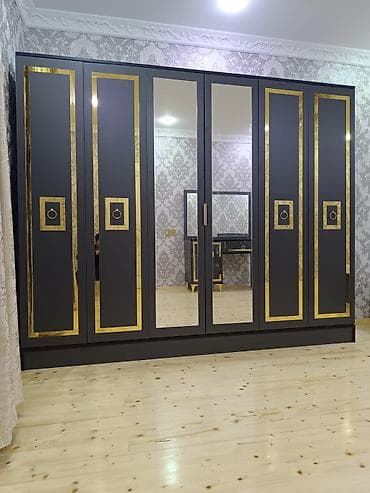 boyuk dolab: Yeni, 6 qapı, Güzgülü, Digər rəng, Digər material, Açılan, Düz dolab — 1